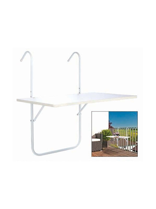 with Polypropylene Surface and Metal Frame White 40x52x58cm
