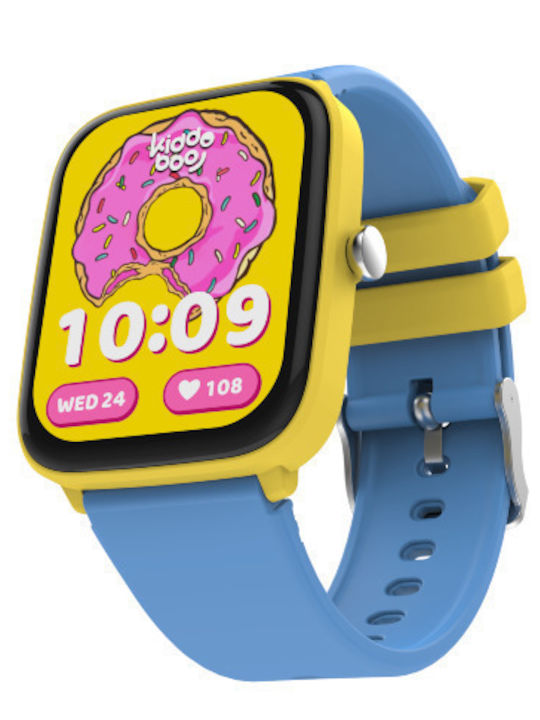 Kiddoboo Παιδικό Smartwatch 44.45mm 2.0 Γαλάζιο/Κίτρινο