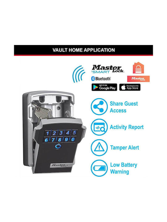 Master Lock Smart Επιτοίχια Κλειδοθήκη Συνδυασμού Πλαστική με Πληκτρολόγιο 6.2x2.5x9.4cm