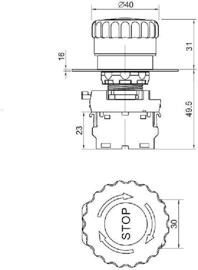 Tracon Electric Buton Tip industrial NYG3-ETLR