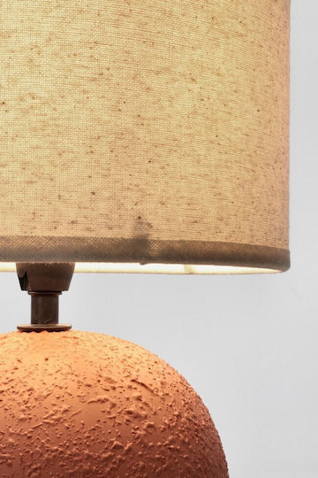 Bizzotto Ceramic Table Lamp with White Shade and Orange Base