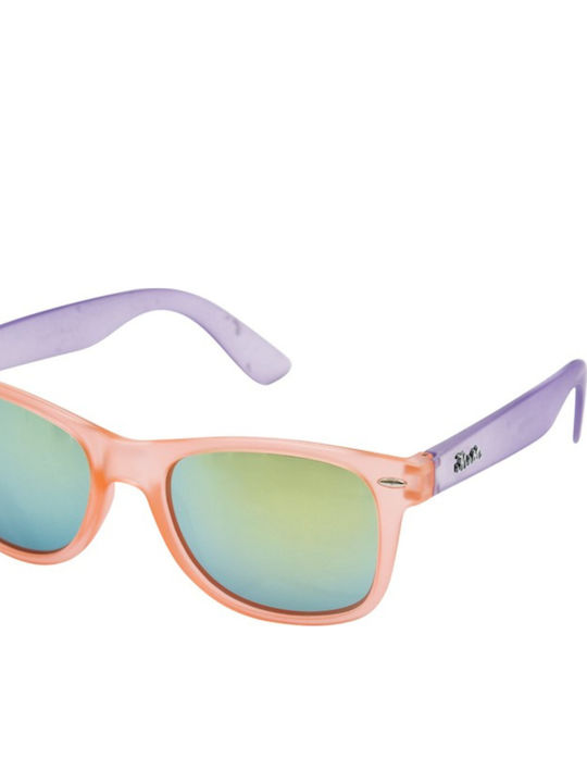 V-store Unisex-Sonnenbrille mit Hornrand Orange Purple Spiegel