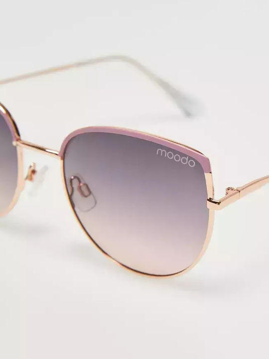 Make your image Women's Sunglasses with Rose Gold Metal Frame and Purple Gradient Lens L-OK-4300-Pink