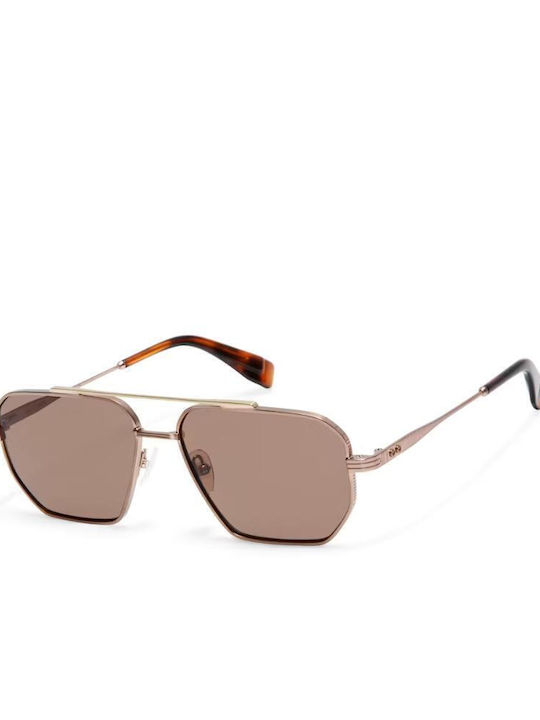 Gigi Barcelona Unisex Sunglasses with Gold Tartaruga Metallic Frame and Brown Lenses 6907/2