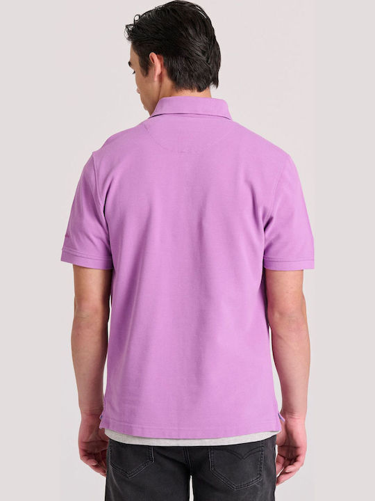 Polo Herrenbluse Kurzarm Lila