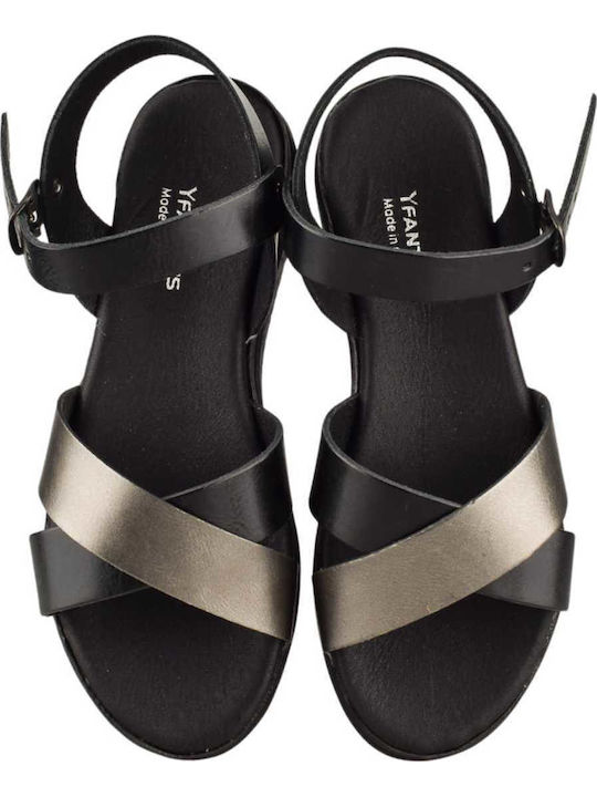 Women's Flat Sandals in Black Color