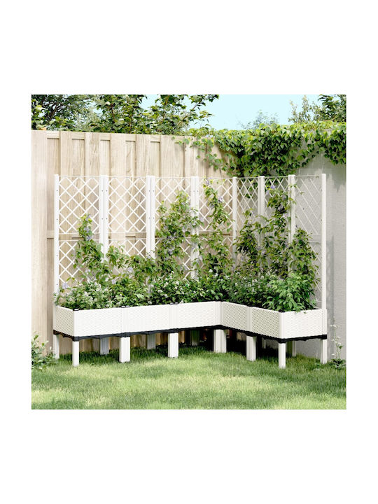 vidaXL Planter Box Plastic White 160x160x142cm.