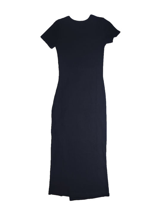 Summer Midi Dress with Tearing Black