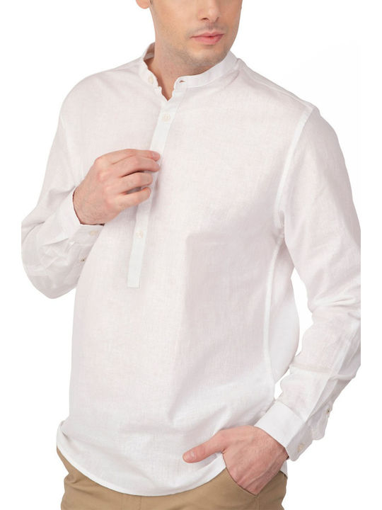 Langärmlig Leinen Hemd Off-White