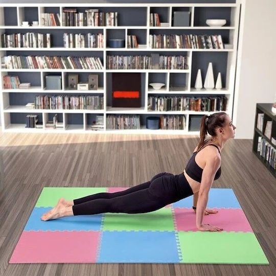 Mat Multipack One Fitness Mp10 Δάπεδα Παζλ Γυμναστηρίου Πολύχρωμα Πάχους 1cm 9τμχ