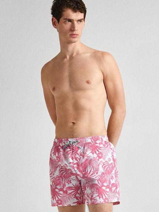 Hibiskus Costum De Baie Bărbați Pantaloni Scurți Roz Floral