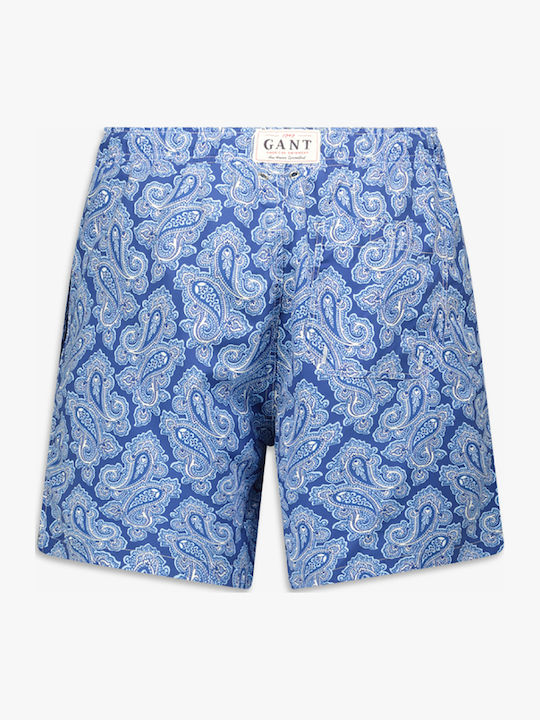 Paisley Men's Swimwear Shorts Blue with Patterns