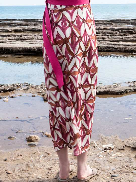 Μιντι Κρουαζε Φουστα Aggel Knitwear Fuchsia