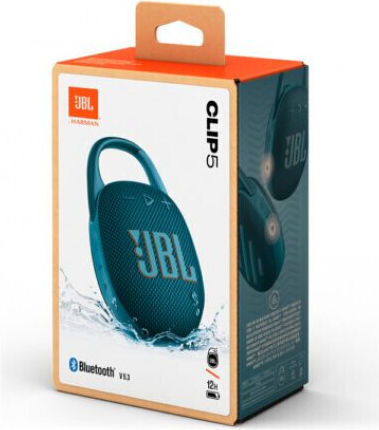 JBL Clip 5 Водоустойчиво Bluetooth високоговорител 7W с живот на батерията до 12 часа Blue