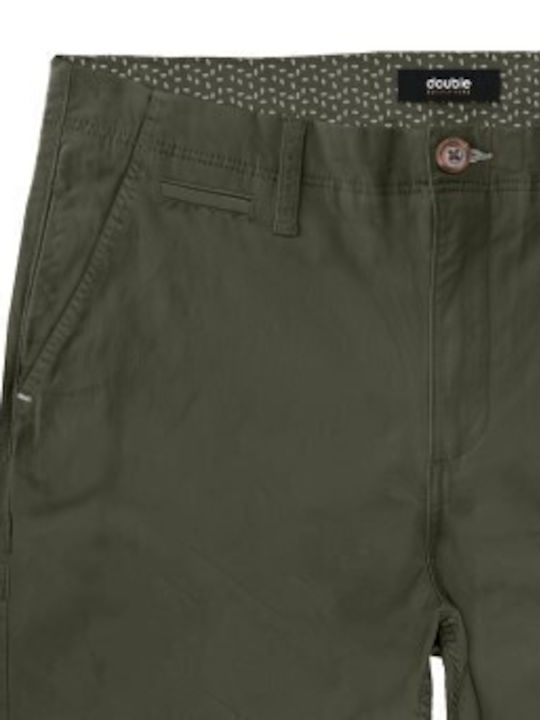 Double Men's Trousers Chino in Slim Fit GREEN