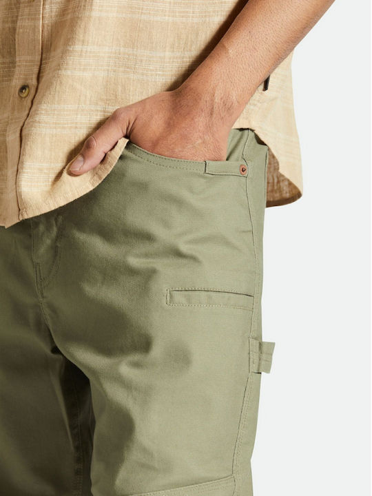 Brixton Men's Trousers in Straight Line Green