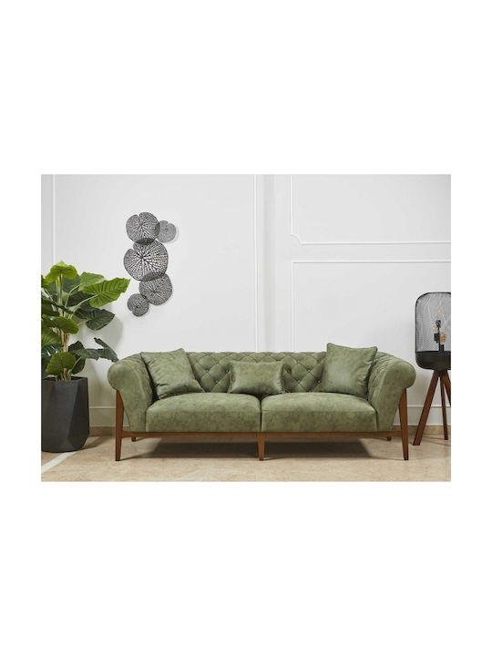 Verde Τριθέσιος Καναπές Verde Rust 240x47x77εκ.