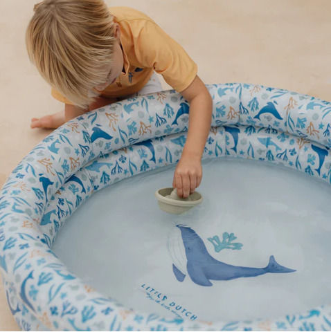 Little Dutch Ocean Dreams Children's Round Swimming Pool PVC Inflatable Blue