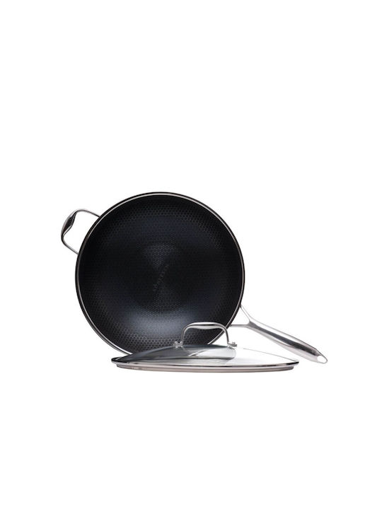 Kohersen Wok Mit Deckel aus Aluminium 32cm