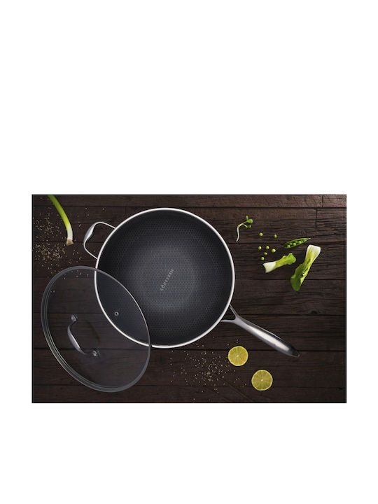 Kohersen Wok Mit Deckel aus Aluminium 32cm