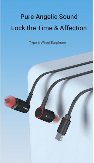Awei PC-9T In-ear Handsfree Ακουστικά με Βύσμα USB-C