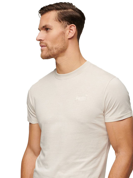 Superdry T-shirt Bărbătesc cu Mânecă Scurtă Off White