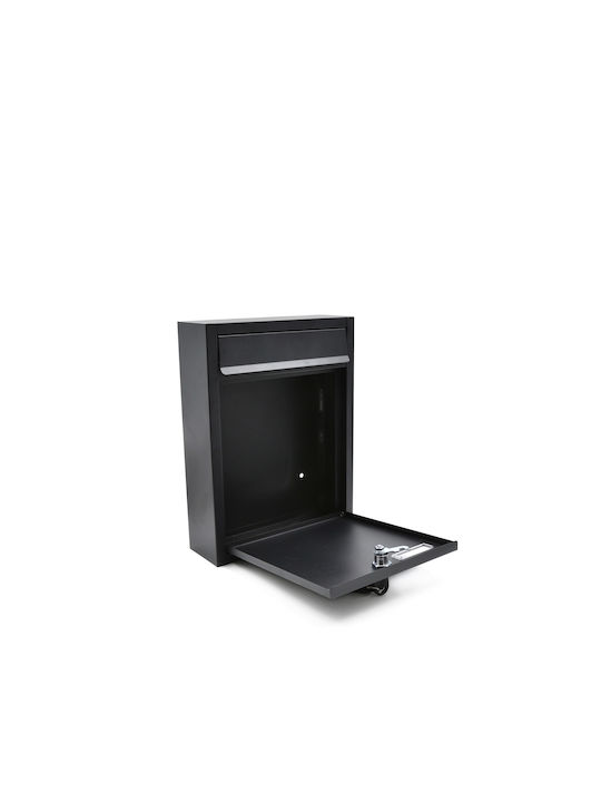 Geko Outdoor Mailbox Metallic in Black Color 32x24x8cm