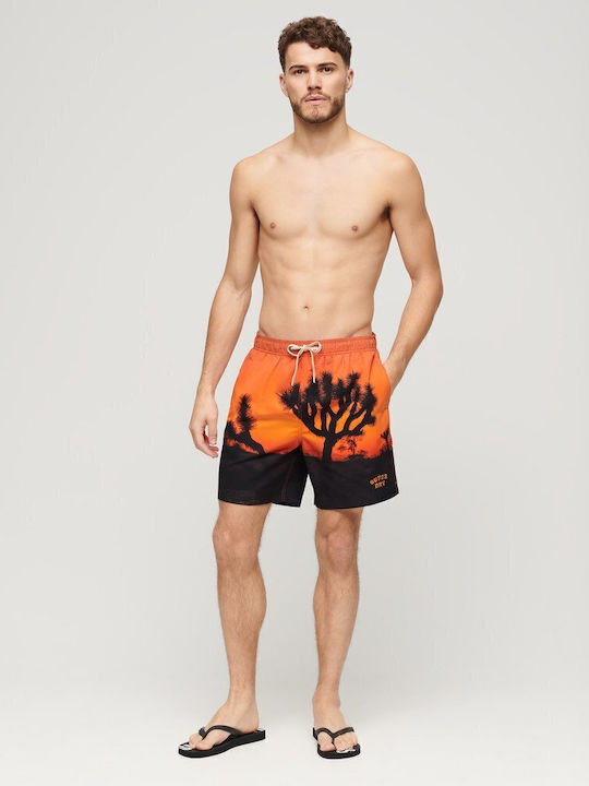Photographic Men's Swimwear Shorts Orange
