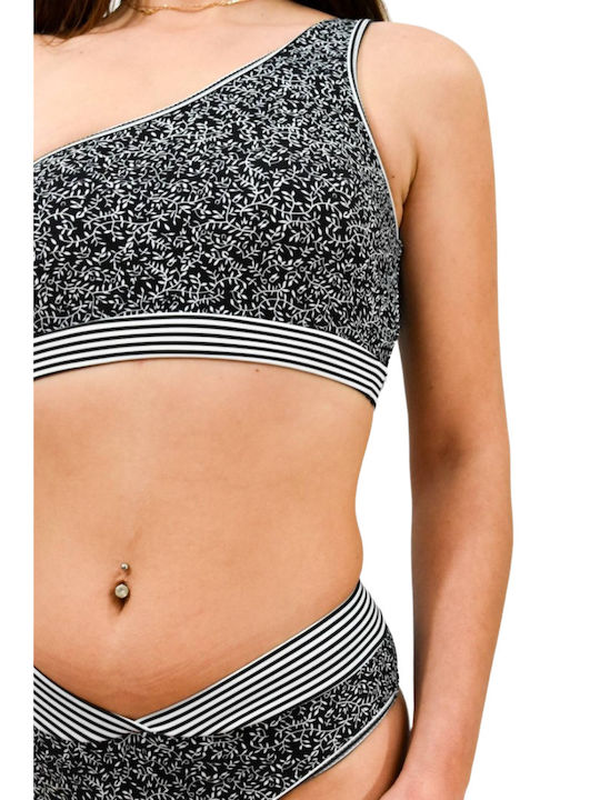 Set Bikini Με Έναν Ώμο Black