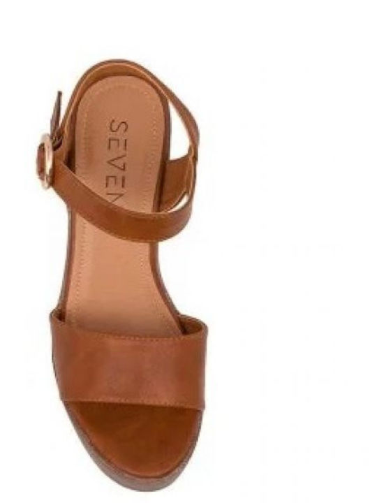 Seven Heel Sandal Tan Eco Leather