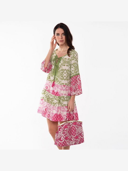 Luxor Pink bestickter Kaftan Valery Pink bestickter