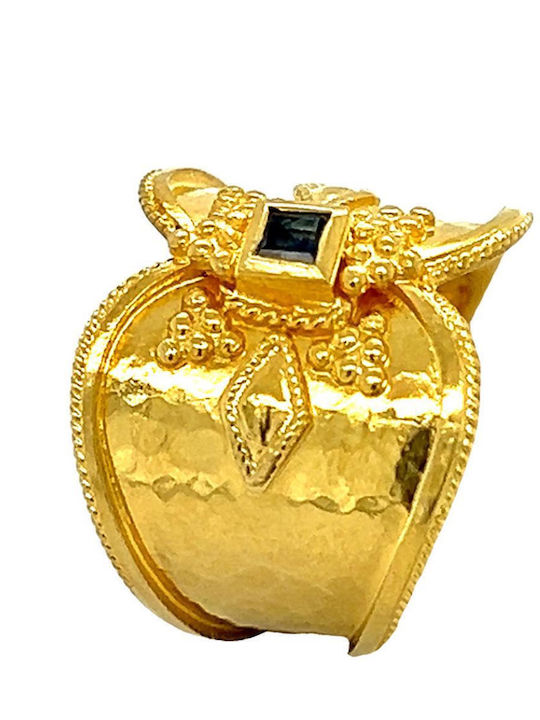 Xryseio Damen Ring mit Steinen aus Gold 18K