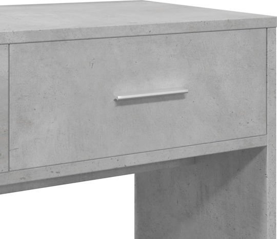 Floor-Standing Makeup Dressing Table Wooden Grey with Mirror 80x39x80cm