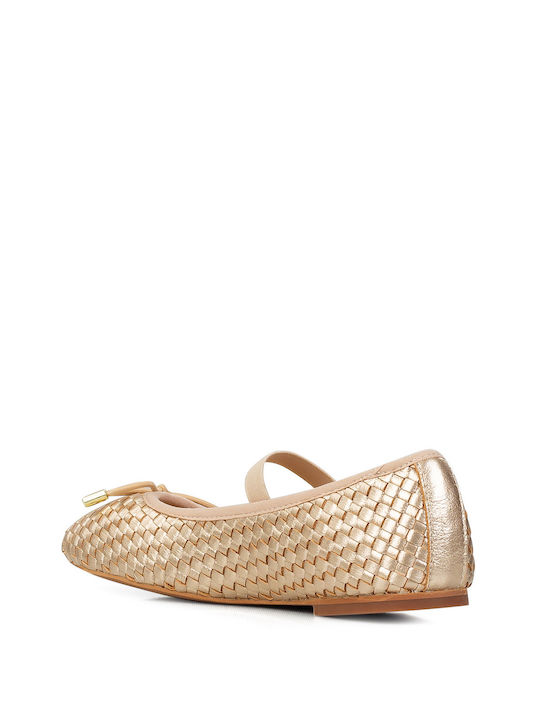 Damen Ballerinas in Gold Farbe 94003