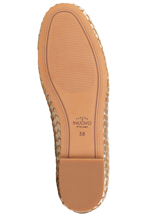 Damen Ballerinas in Gold Farbe 94003