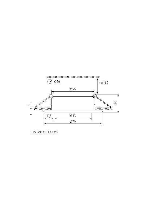 Kanlux Metallic Frame for Spot GX5.3 7.9x7.9cm. 1pcs