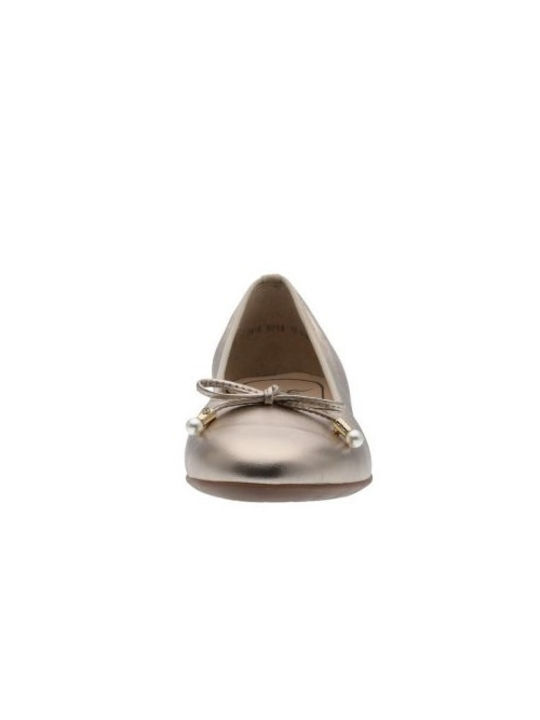 Ara Anatomic Leather Ballerinas Gold