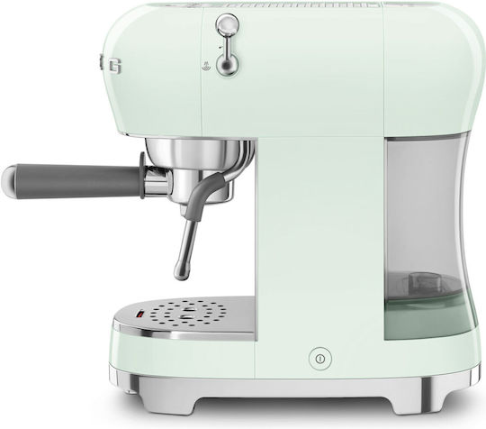 Smeg Μηχανή Espresso 1350W Πίεσης 15bar Pastel Green ECF02PGEU