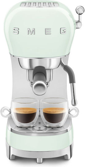 Smeg Μηχανή Espresso 1350W Πίεσης 15bar Pastel Green ECF02PGEU