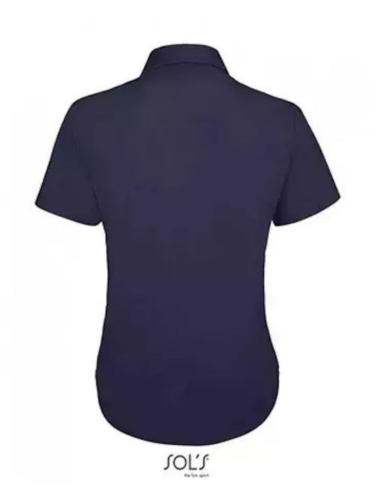 Sol's Women's Short Sleeve Shirt Blue