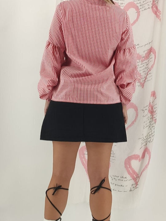 Women's Checked Long Sleeve Shirt Red