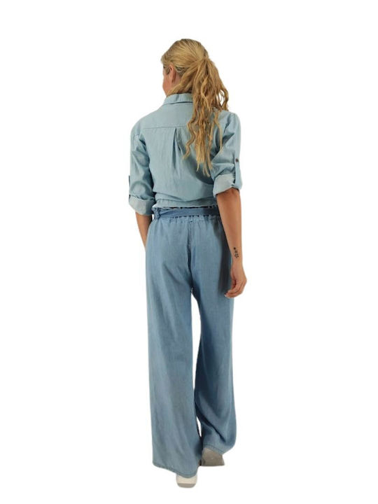 Women's Denim Long Sleeve Shirt Blue