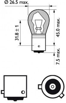 Philips Lămpi Autoturismului Vision PY21W-BAU15s Simple 12V