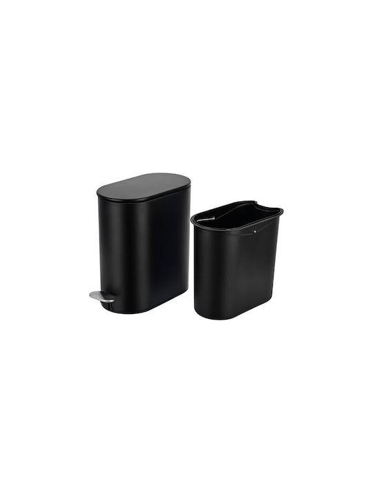 Estia Inox Bathroom Basket Soft Close 5lt Black Matt