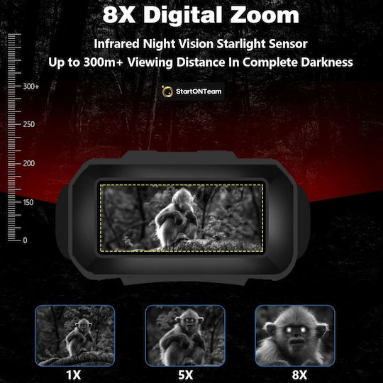 Professional Digital Night Vision Hunting Binoculars Lcd Screen Battery Night Vision 300m Black