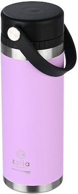 Estia Travel Chug Save The Aegean Sticlă Termos Oțel inoxidabil Fără BPA Lavender Purple 500ml cu Bucla