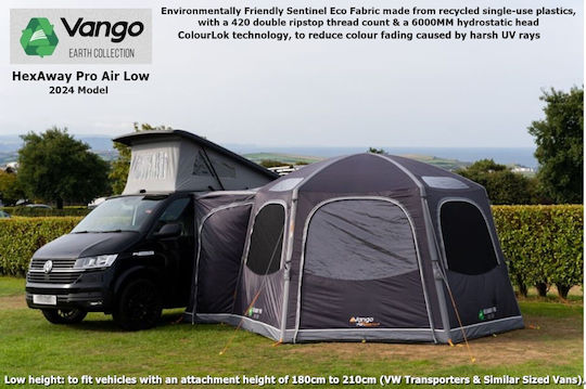Vango HexAway Pro Σκηνή Camping Αυτοκινήτου Φουσκωτή Γκρι 390x330x240εκ.