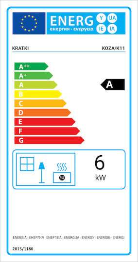 Kratki Μαντεμένια Ξυλόσομπα 6kW Γκρι