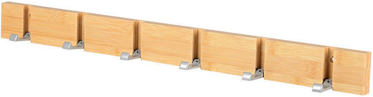 Estia Agățătoare De Perete Din Lemn Cu 6 Compartimente Bej 60x1.8x5.5cm