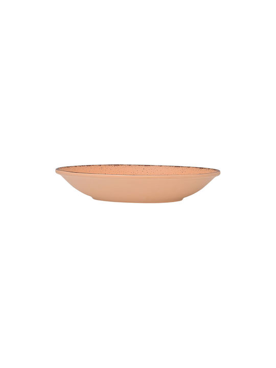 Estia Terra Plate Soup made of Porcelain Salmon with Diameter 23cm